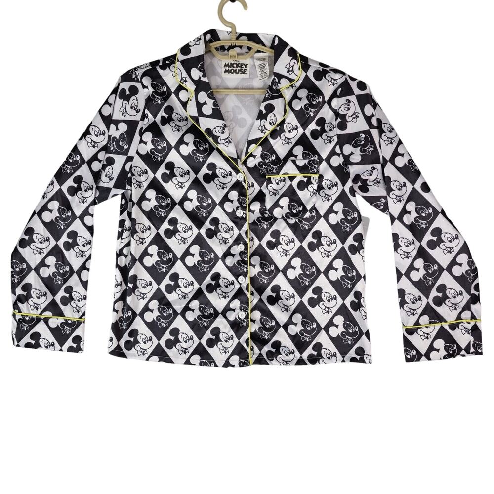 Disney Mickey Mouse Sleep‎ Shirt For Adults Size Small Black White Polyester